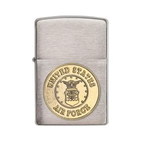 Zippo Windproof Lighter U.S. Air Force Crest Emblem Brushed Chrome