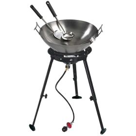 Eastman Outdoors Gourmet 22 Inch Carbon Steel Wok Kit