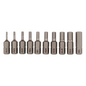 Wiha Hex SAE Bit Set (1/16" - 1/4") - 10 Piece Set