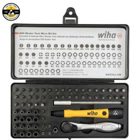 Wiha System-4 ESD Safe Master Technician Ratchet and MicroBits Set - 65 Piece Set