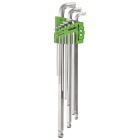 Vessel Ball Point Hex L-Key Wrench Stubby (Long Type) 9PC. Set No.8209BP-LU