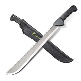 Kilimanjaro 21" Machete (BM21) with Serrated Back and Black Finish with Nylon Storage Sheath