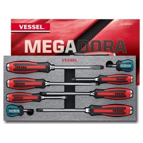 Vessel MEGADORA Tang-Thru Screwdriver 8PC. Set