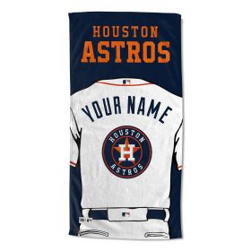 [Personalization Only] OFFICIAL MLB Jersey Personalized Beach Towel - Houston Astros