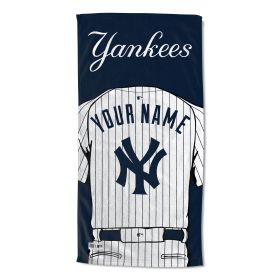 [Personalization Only] OFFICIAL MLB Jersey Personalized Beach Towel - New York Yankees