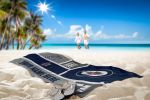 [Personalization Only] OFFICIAL NHL Colorblock Personalized Beach Towel - Winnipeg Jets