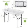 4 Feet Plastic Party Ice Folding Table with Matching Skirt