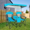 Portable Folding Camping Canopy Chairs with Cup Holder